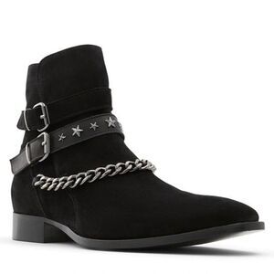 ALDO Men’s Black Suede Studded Siringo Boots Mens size 8